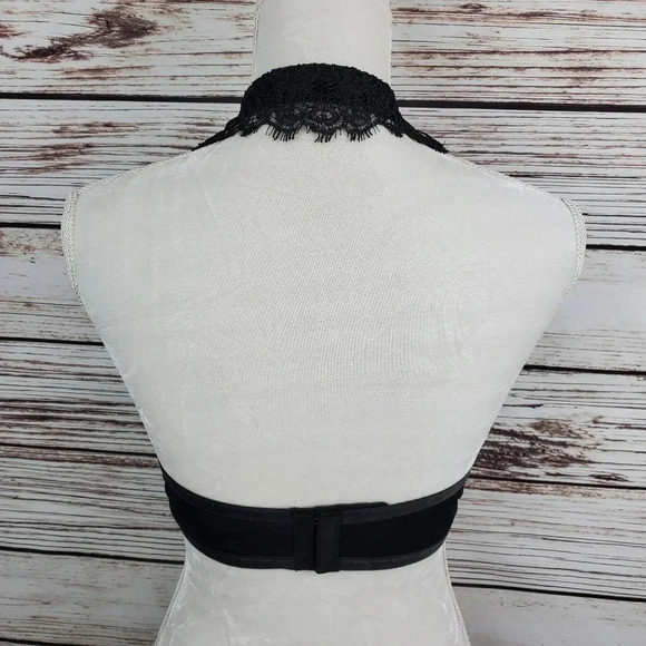 NWT Victoria's Secret 36D Dream Angels Black Lace Demi Bra w/ Collar and Tie - Picture 7 of 11